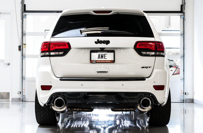 AWE Tuning Track Edition Exhaust - Diamond Black Tips for 2020 Jeep Grand Cherokee SRT - OneFastShop