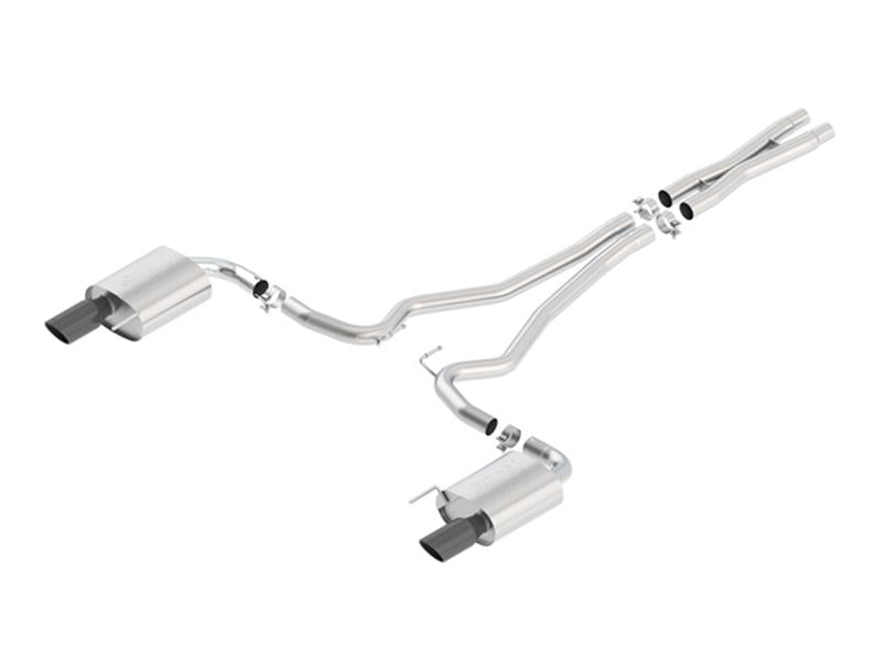 Borla ATAK Cat-Back Exhaust - Ford Mustang 2015-2017 - Black Chrome Tips