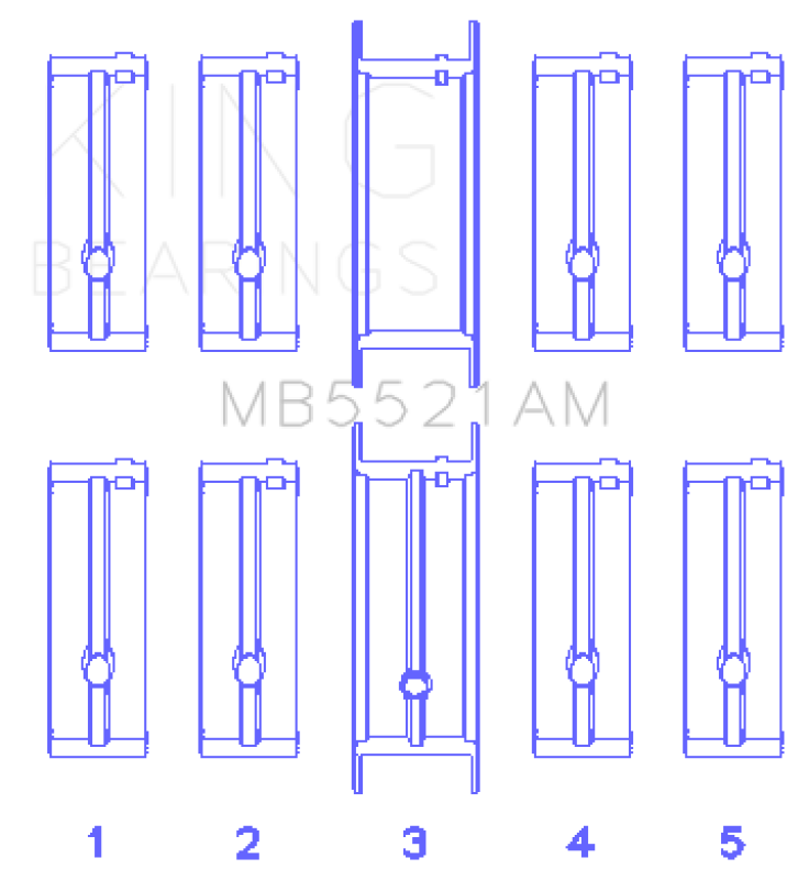 King Main Bearing Set for Chrysler 2.2L - Fits Various Chrysler Models