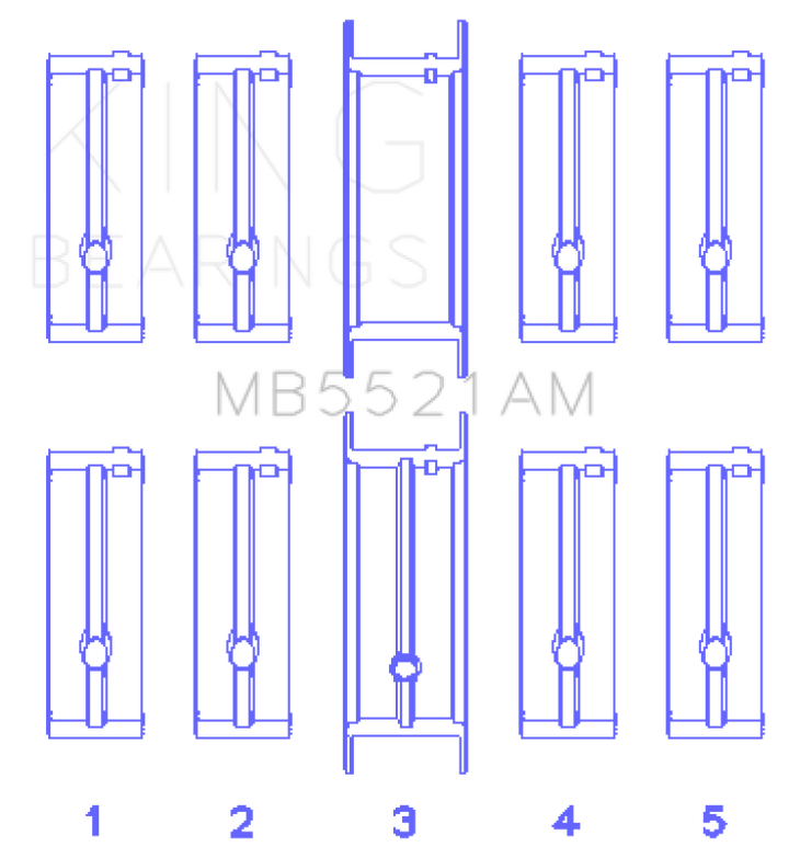 King Main Bearing Set for Chrysler 2.2L - Fits Various Chrysler Models