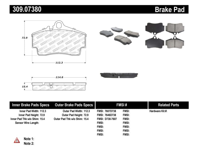 Stoptech Performance Rear Brake Pads Para-Aramid Kevlar 1997-2008 Porsche Boxster Boxster S 911 - OneFastShop