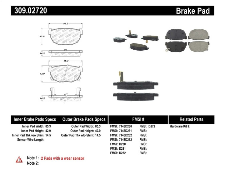 StopTech Rear Brake Pads with Para-Aramid Composites for 89-98 Nissan 240SX - OneFastShop