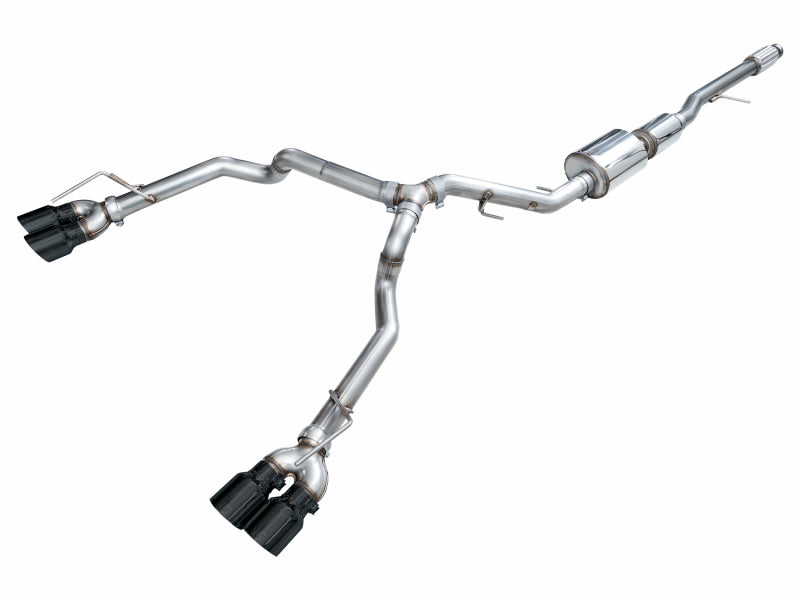 AWE Tuning 0FG Diamond Black Tip Split Rear Exit Cat-Back Exhaust - Chevrolet Suburban / GMC Yukon XL 2021+