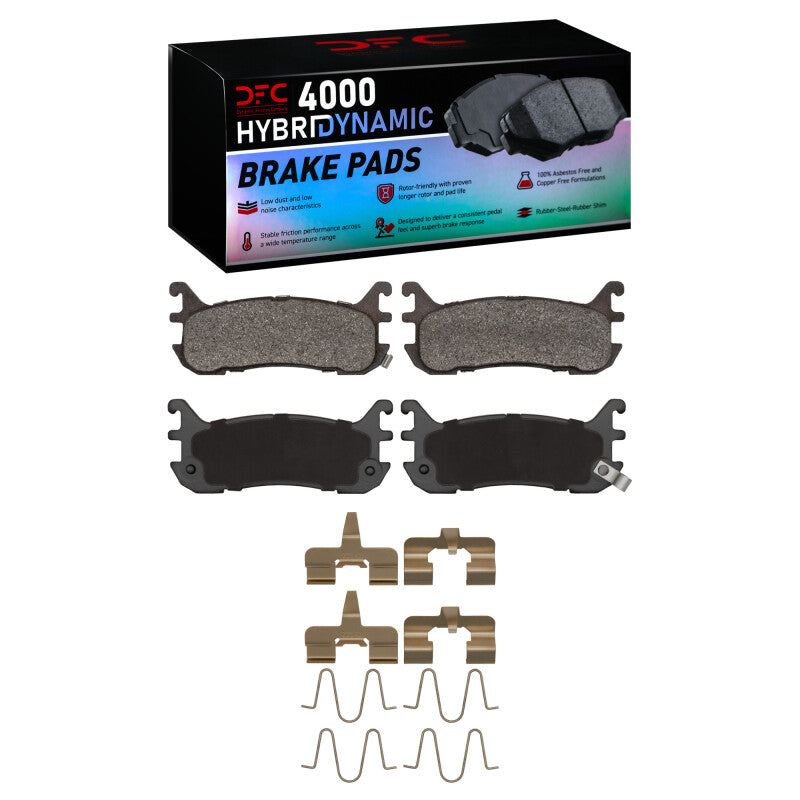DFC 4000 HybriDynamic Rear Brake Pads and Hardware Kit - Mazda Miata / Ford Escort 1994-2003