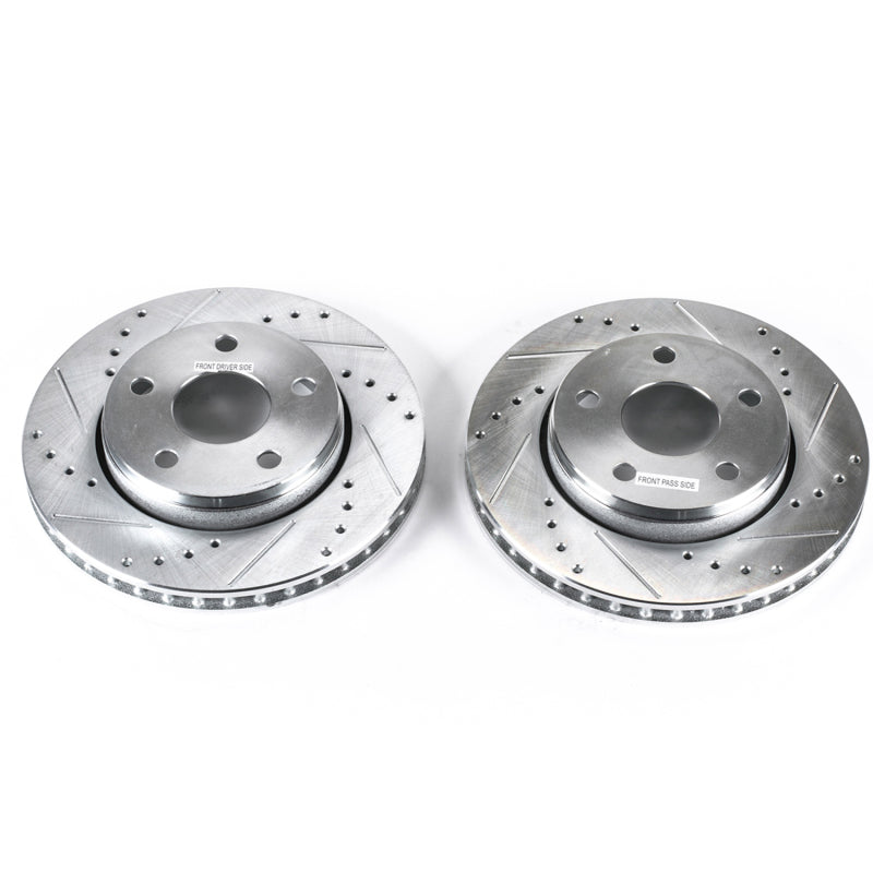 PowerStop Front Evolution Drilled & Slotted Rotors - Pair for 07-17 Jeep Wrangler - OneFastShop
