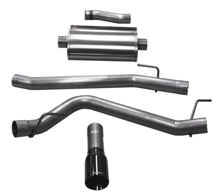 CORSA Performance 3.6L Single Side Exit Cat-Back Exhaust System for 20-24 Jeep Gladiator JT with Single 4in Black Tip