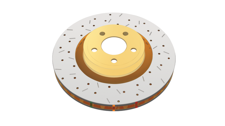 DBA Rear Drilled and Slotted 4000 Series Rotor High Carbon Heat Treated Iron For 1990-96 Turbo and 1989-96 Non-Turbo Nissan 300ZX - OneFastShop