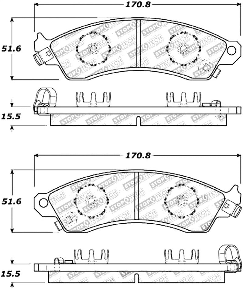 StopTech Street Touring Brake Pads for Chevrolet Camaro Corvette Ford Mustang Pontiac Firebird 1985-2001 - OneFastShop