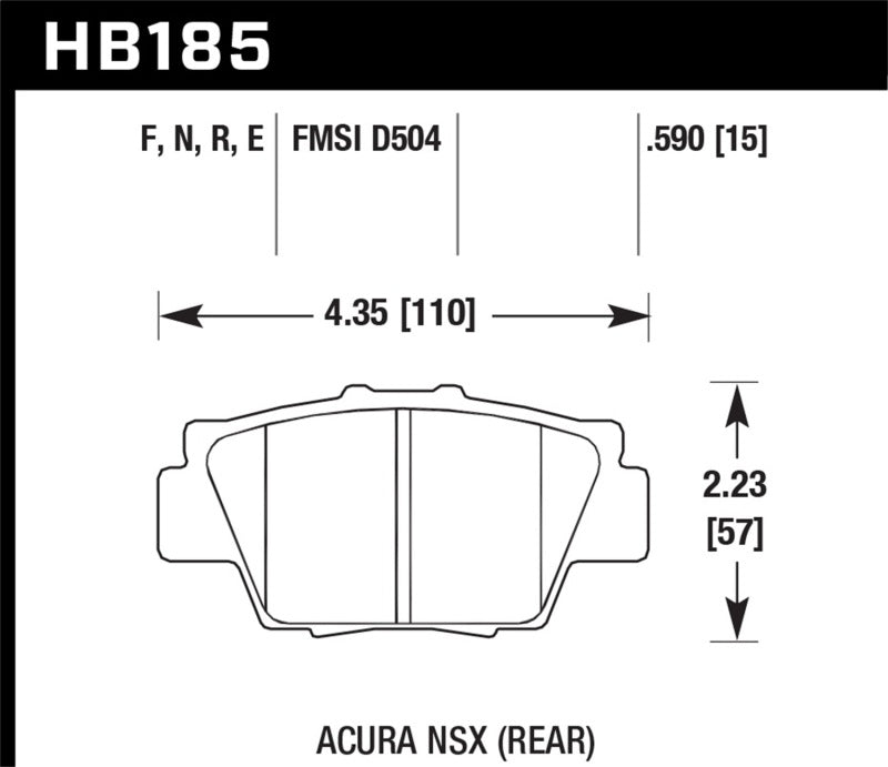 Hawk HP+ Street Brake Pads High Performance for Acura NSX 1991-2001 2004-2005 Base and 1995-2003 T Models - OneFastShop