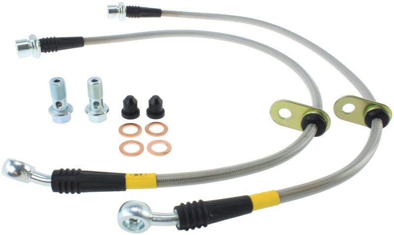 StopTech Stainless Steel Front Brake Lines for 95-04 Toyota Tacoma Base DLX Limited Pre Runner S-Runner SR5 - OneFastShop