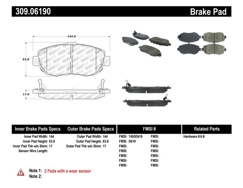 StopTech Performance Front Brake Pads for 00-05 Lexus IS 250/300/350 and 02-09 SC 300/400/430 - High Heat Resistance - OneFastShop