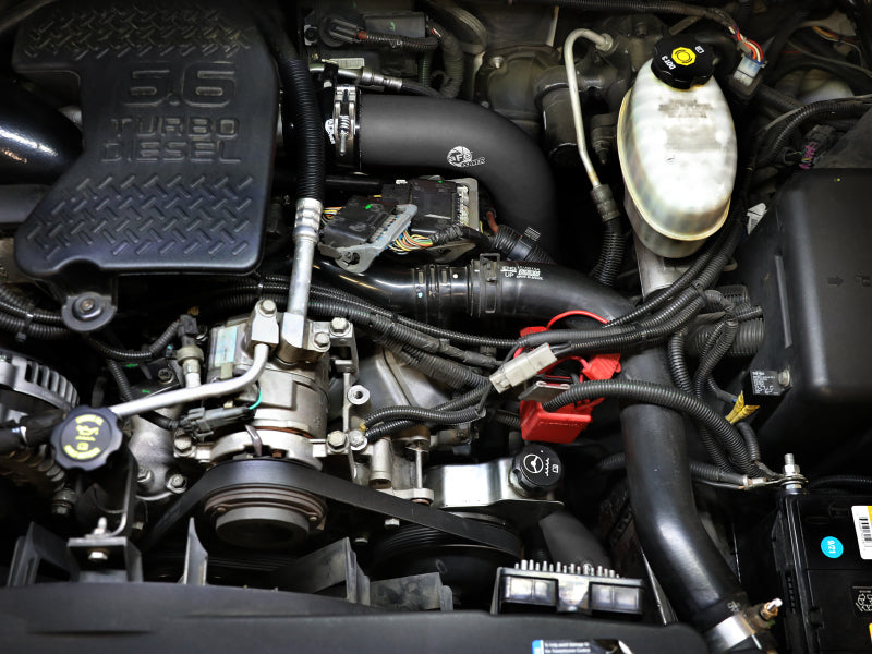 aFe Charge Pipe BladeRunner Aluminum Black 06-10 GM 6.6L - OneFastShop