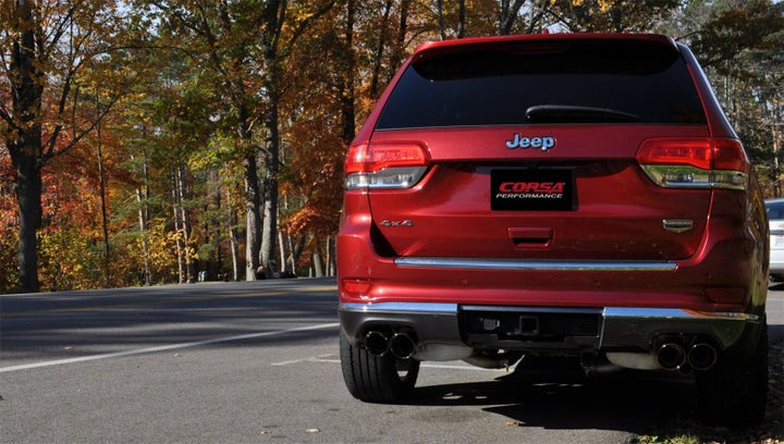 Corsa Performance Black 2.5in Dual Rear Exit Cat-Back Exhaust for Jeep Grand Cherokee Summit 2014-2021