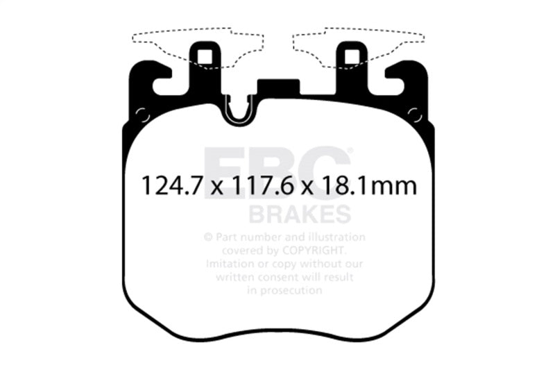 EBC Redstuff Front Brake Pads for 2019+ BMW X5 3.0T / 2020+ BMW X6 4.4TT M50 (G05/G06/G07)