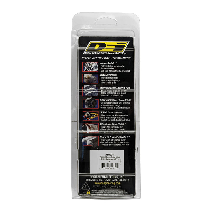 DEI Vapor Block Sleeve 3/8in x 36in for Fuel Line Heat Protection - OneFastShop