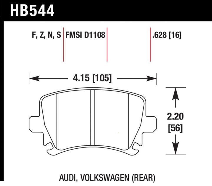Hawk Performance HP+ Rear Brake Pads for 06 Audi A6 Quattro Avant / 06-09 A6 Quattro - OneFastShop