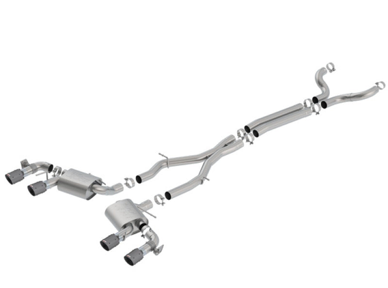 Borla Atak Catback Exhaust with Dual Mode Valves for Chevrolet Camaro ZL1 6.2L V8 CF Black Anod