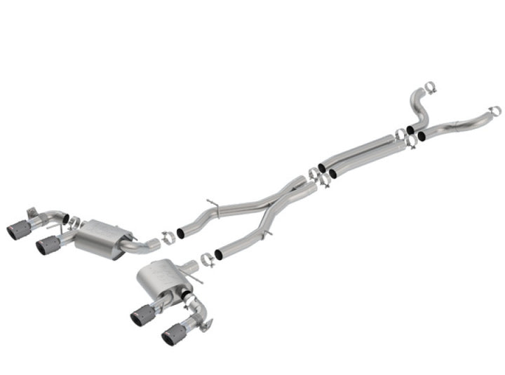 Borla Atak Catback Exhaust with Dual Mode Valves for Chevrolet Camaro ZL1 6.2L V8 CF Black Anod