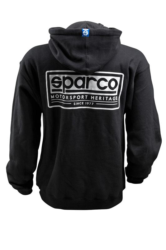 Sparco Sweatshirt Hooded Heritage Black Large Pullover