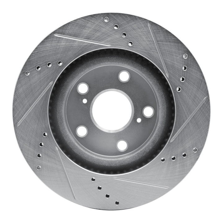 R1 06-20 Lexus ES300H Front Left Drilled And Slotted Silver Brake Rotor
