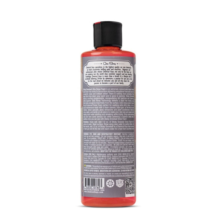 Chemical Guys Sticky Snowball Snow Foam Auto Wash - 16Oz