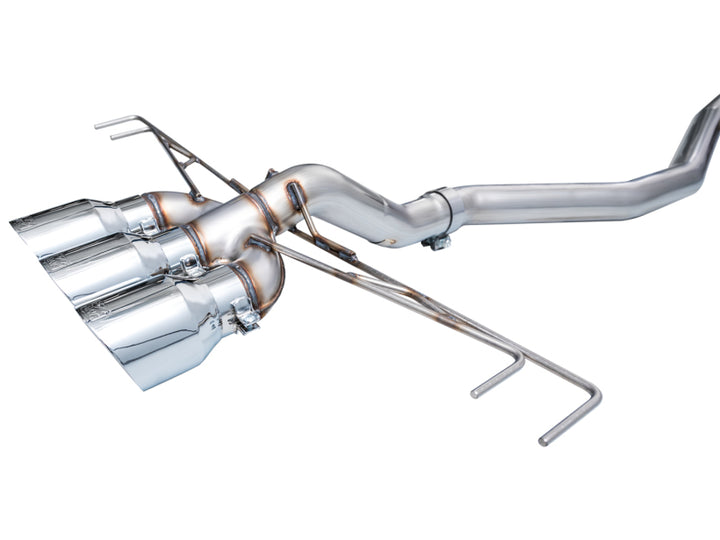 AWE Tuning Track Edition Exhaust with Triple Chrome Silver Tips for 2023 Honda Civic Type R - OneFastShop