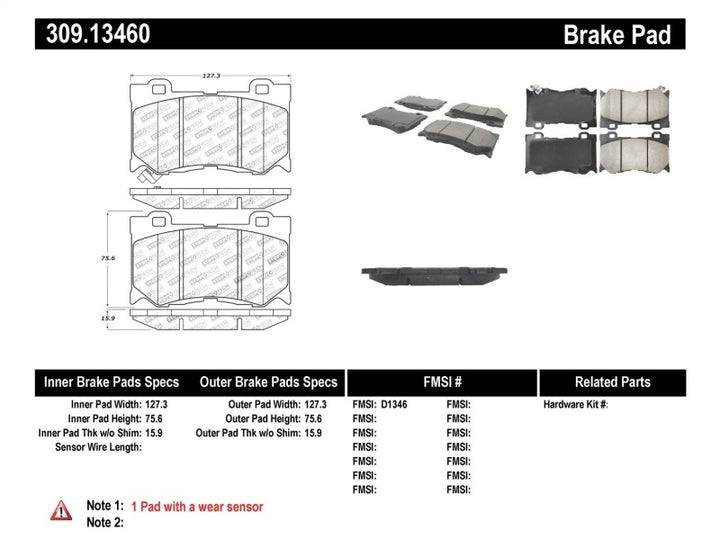 StopTech Performance Front Brake Pads for 09-13 Infiniti FX35/FX37/FX45/FX50, 08-13 G37, 09-12 370Z - OneFastShop