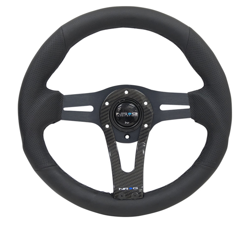 NRG Reinforced Steering Wheel with Carbon Center Spoke - 320mm