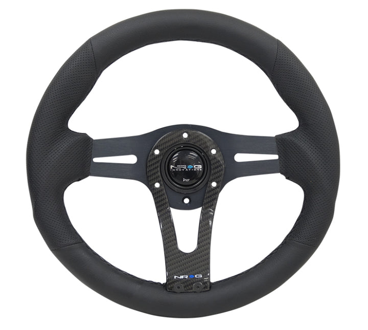 NRG Reinforced Steering Wheel with Carbon Center Spoke - 320mm - OneFastShop