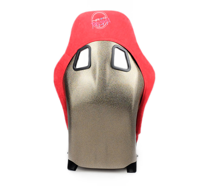 Nrg Frp Bucket Seat Ultra Edition Medium Red Alcantara Pearlized Back - OneFastShop