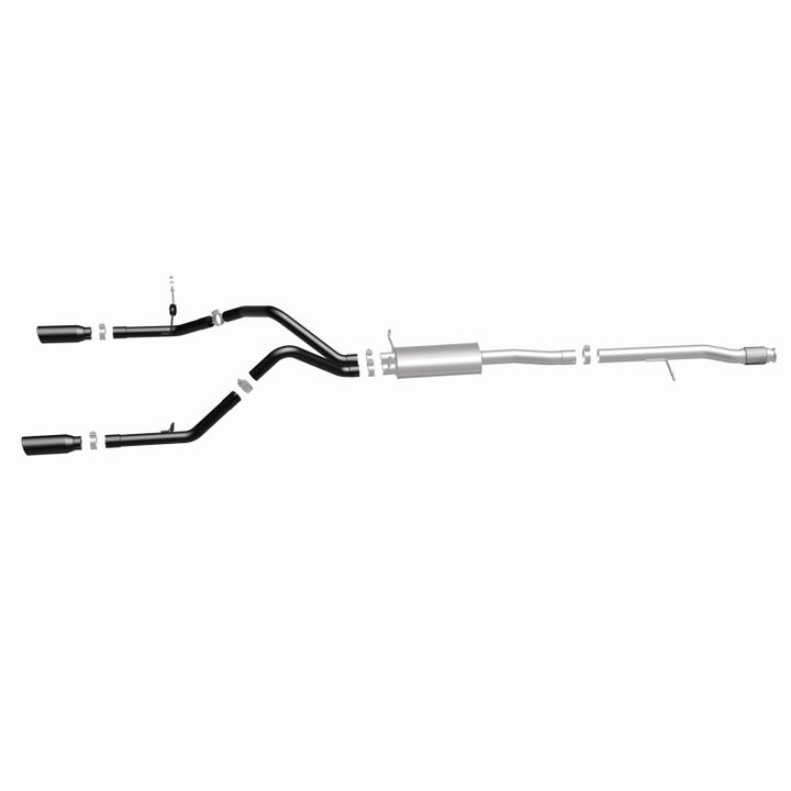 Magnaflow Cat-Back Exhaust 4in Black Dual Split Tips 14-15 Chevy Silverado/GMC Sierra 4.3L-5.3L - OneFastShop