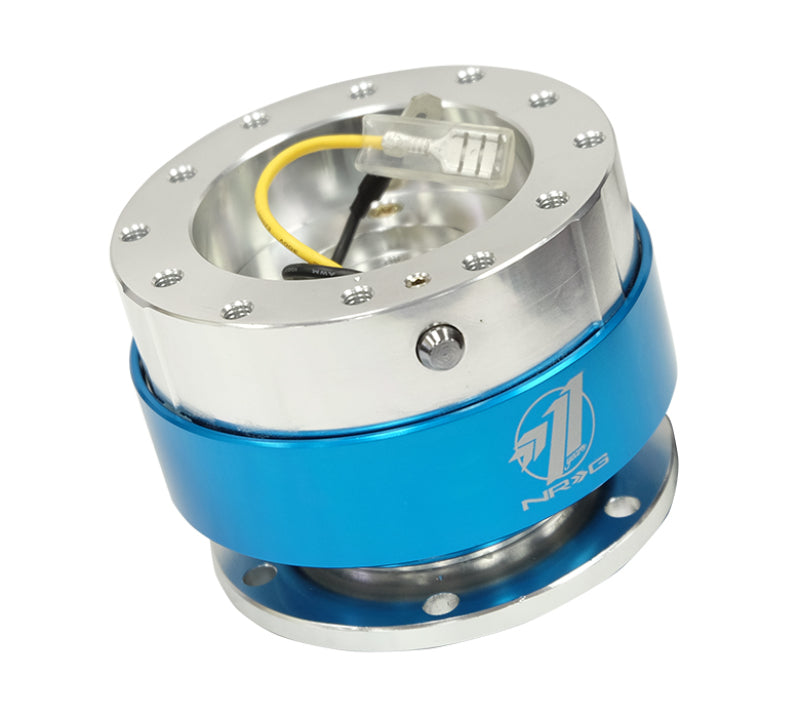 Nrg Quick Release Black Body Blue Chrome Ring - Fits All Models - OneFastShop