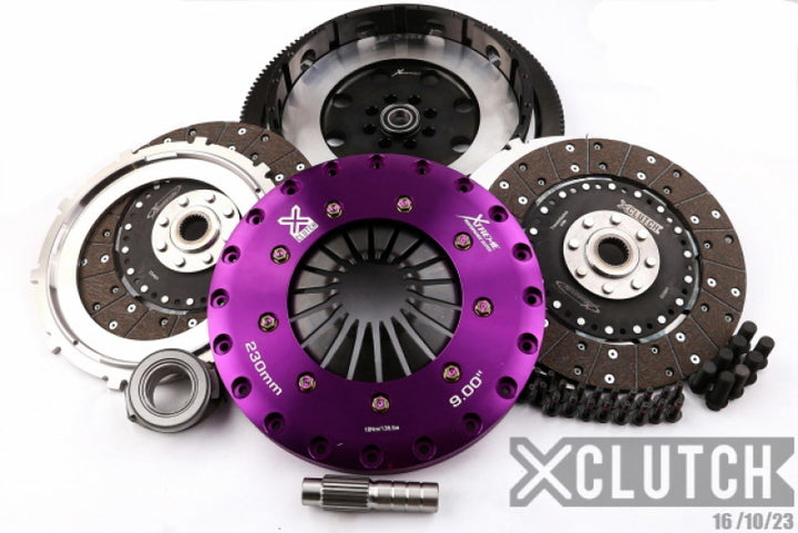 XClutch 9in Twin Solid Organic Clutch Kit for 17-21 Honda Civic Type R 2.0L - OneFastShop