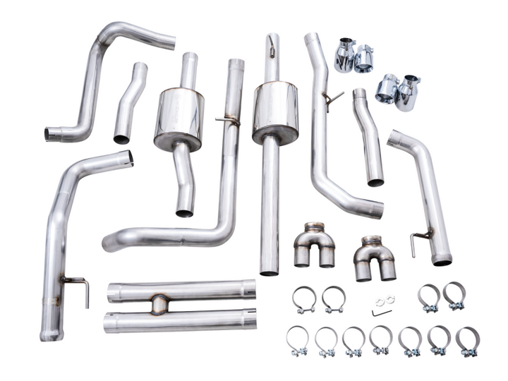 AWE Tuning 0FG Catback Exhaust System - 4th Gen GM 1500 6.2L - Quad Chrome Tips