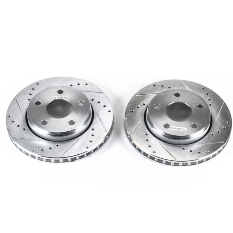 PowerStop Front Evolution Drilled & Slotted Rotors - Pair for 07-17 Jeep Wrangler - OneFastShop