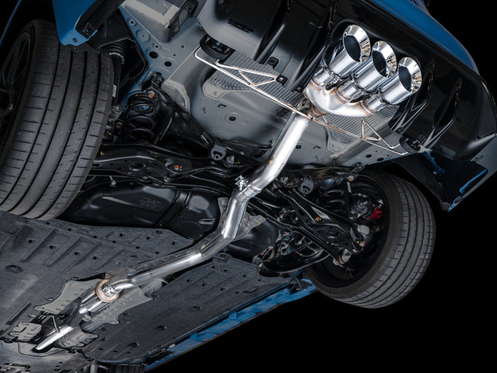 AWE Tuning Track Edition Exhaust with Triple Chrome Silver Tips for 2023 Honda Civic Type R - OneFastShop