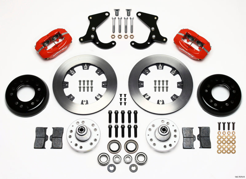 Wilwood Forged Dynalite Front Kit 12.19in Red 55-57 Chevy Bel Air - OneFastShop