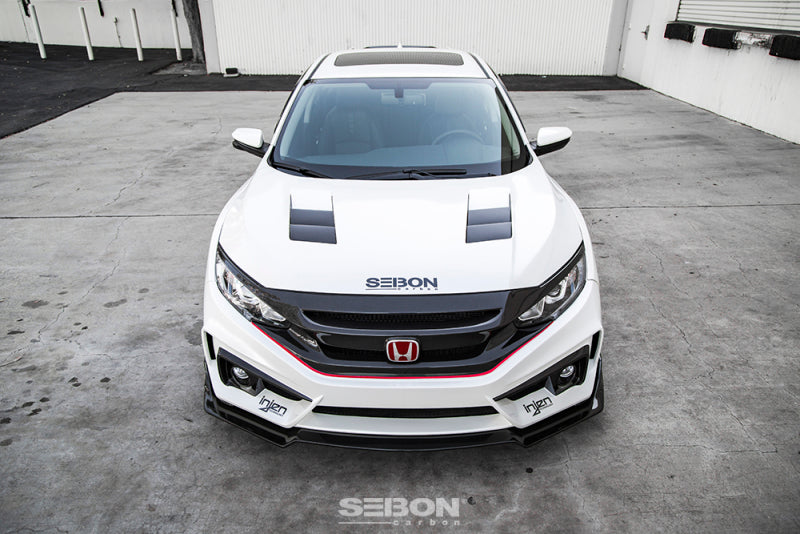 Seibon TS-Style Carbon Fiber Hood for 2016-2018 Honda Civic Coupe/Sedan/Hatchback - OneFastShop