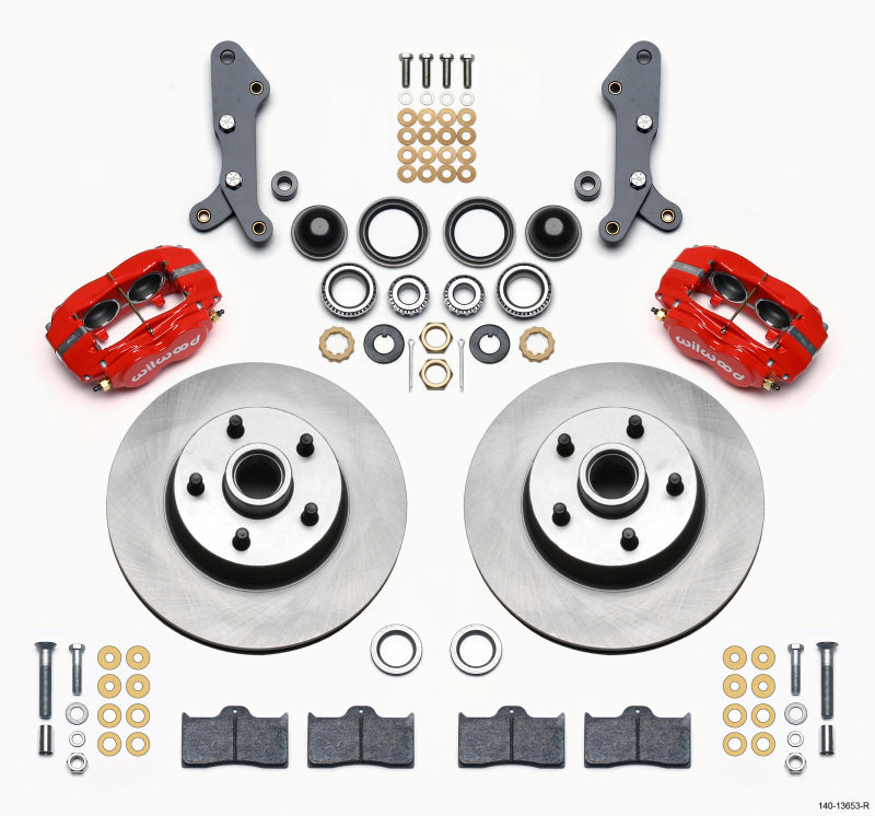 Wilwood Forged Dynalite-M Front Kit 11.30in Rotor Hub Red 60-68 Ford Mercury Full Size - OneFastShop
