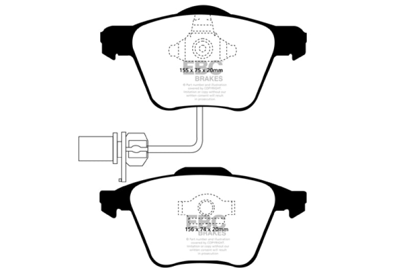 EBC Yellowstuff Front Brake Pads for 05-08 Audi A4 2.0 Turbo