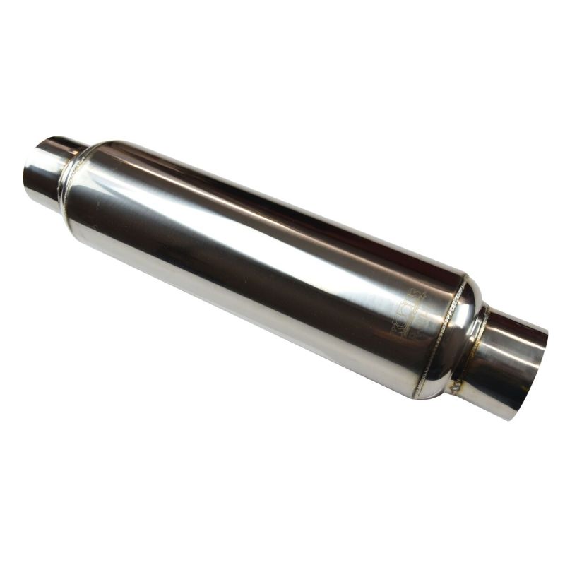 Kooks Universal 3in Round Muffler 14in Long Polished Stainless Steel - OneFastShop