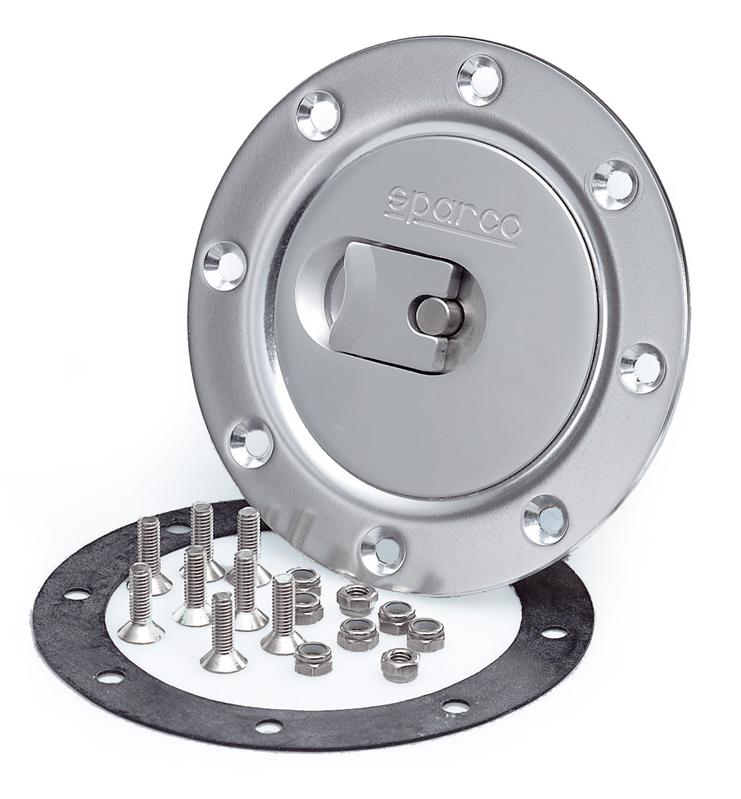 Sparco Fuel Cap Locking Brushed Aluminum Finish Style