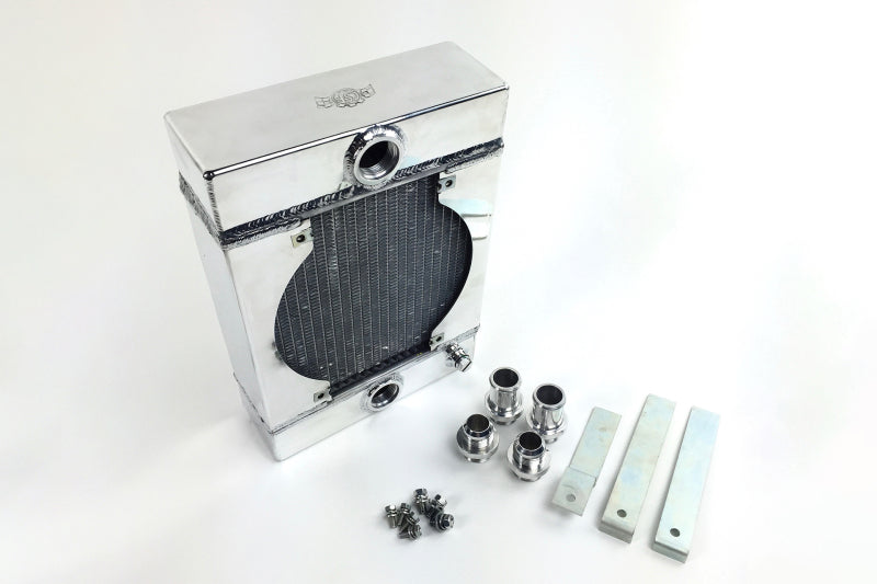 CSF Universal Drag Race Tuck Radiator with 9in Spal Fan 10.5in H x 10in L x 3.6in W for Optimal Cooling Performance