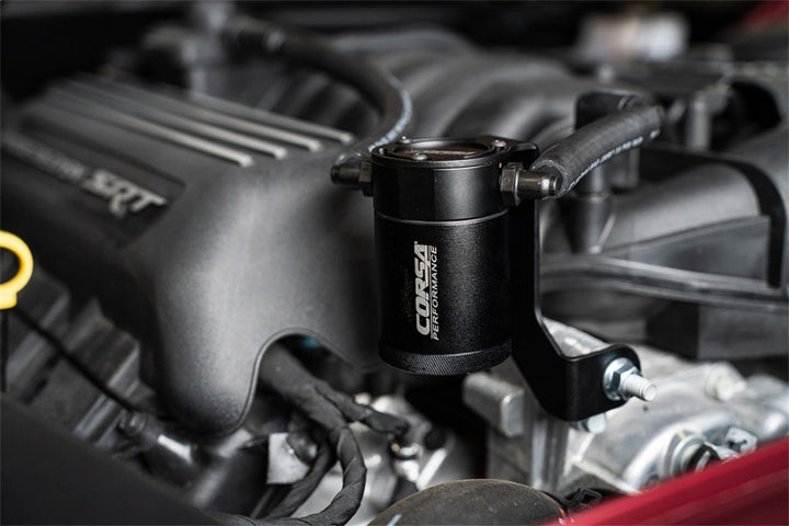 CORSA Performance 6.4L Aluminum Oil Catch Can for 2011-2023 Dodge Challenger/Charger and 2018-2023 Dodge Durango