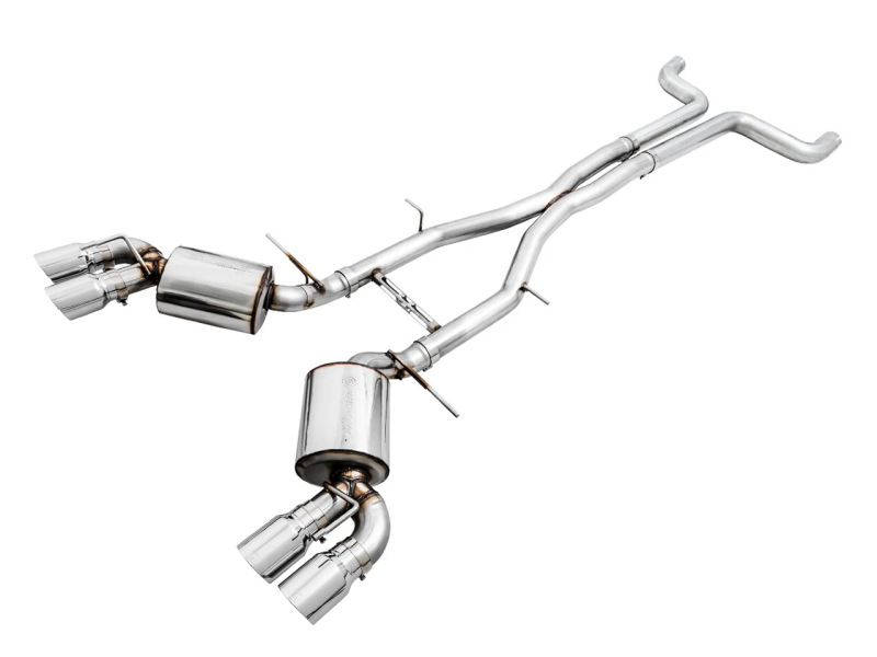 AWE Touring Edition Non-Resonated Cat-Back Exhaust - Chevrolet Camaro 2016-2024 - Quad Chrome Silver Tips