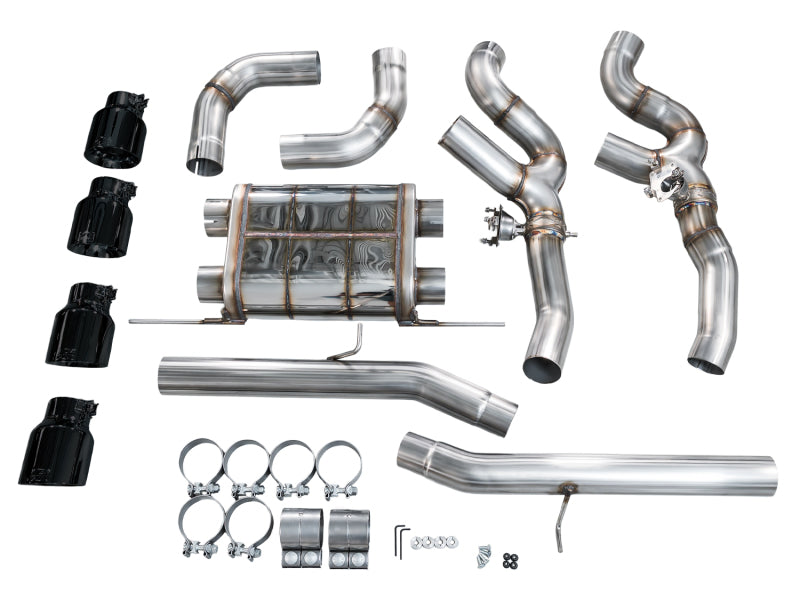 AWE Tuning Axle-Back Exhaust SwitchPath 2020-2025 BMW X3 M/M Comp (F97) AWD Diamond Black Tips