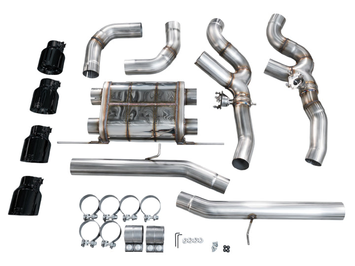 AWE Tuning Axle-Back Exhaust SwitchPath 2020-2025 BMW X3 M/M Comp (F97) AWD Diamond Black Tips