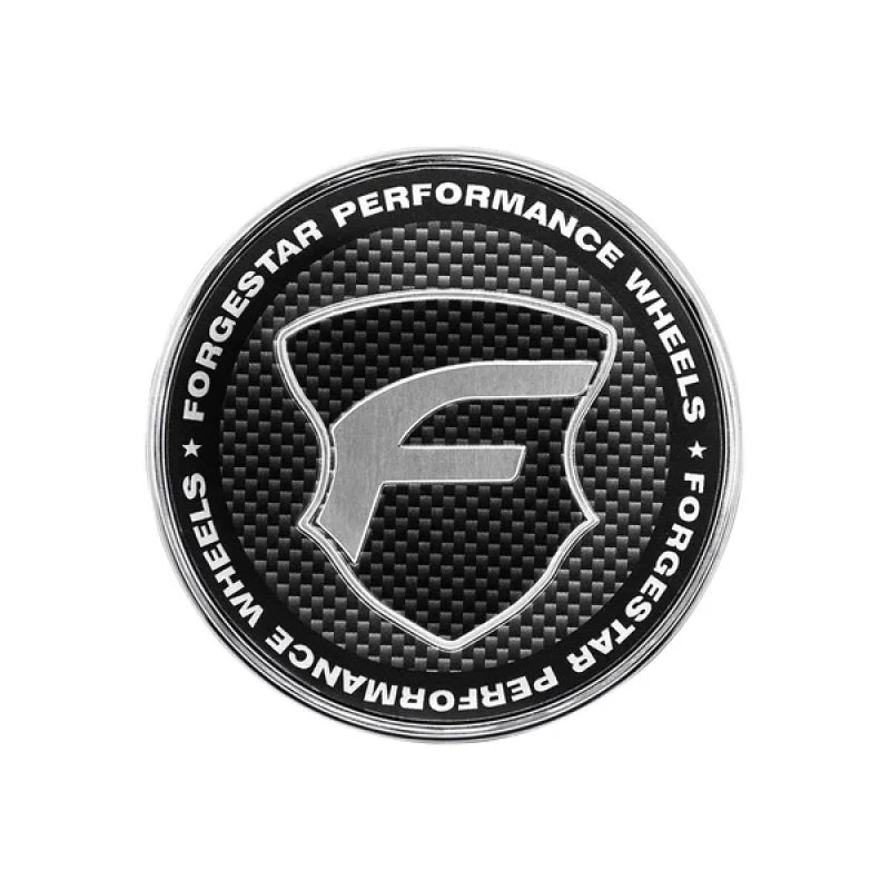 Forgestar 2.45in O-Ring Flat Center Cap - Chrome Base Carbon Fiber Lens