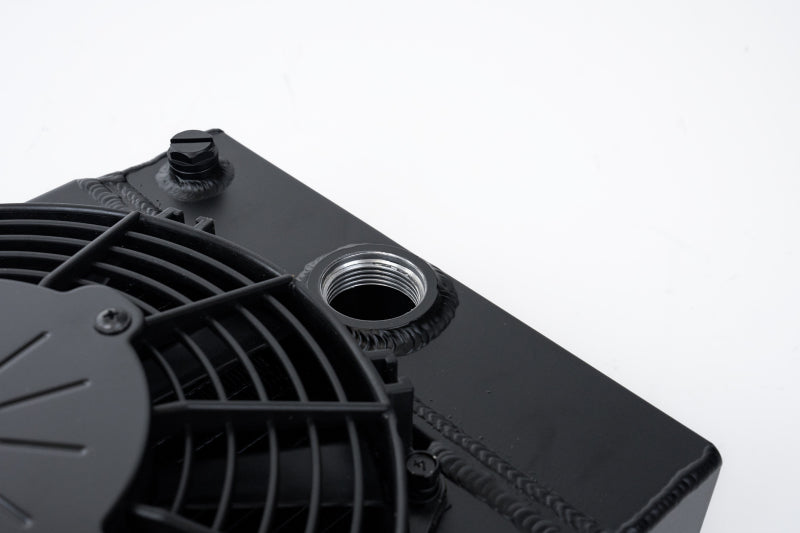 CSF Universal Drag Race Tuck Radiator with 9in Spal Fan 10.5in H x 10in L x 3.6in W Black - OneFastShop