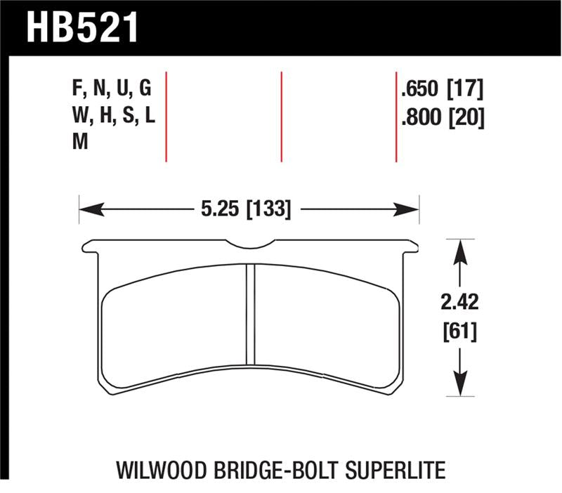 Hawk HP+ Brake Pads - Alcon Calipers (HB521N.650)